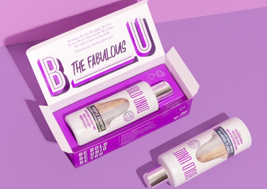 purple shampoo in box