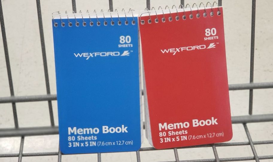 2 walgreens memo books in a shopping cart