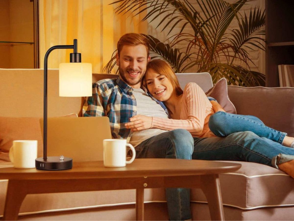 table lamp on coffee table