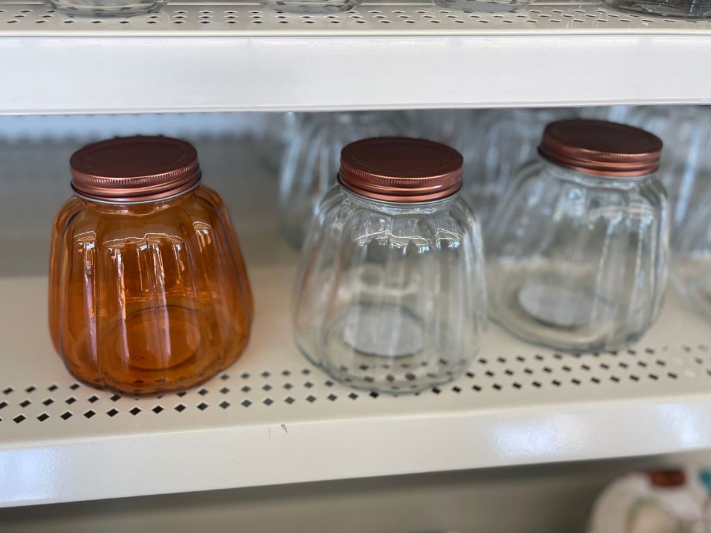 Glass Pumpkin Jars at Dollar Tree