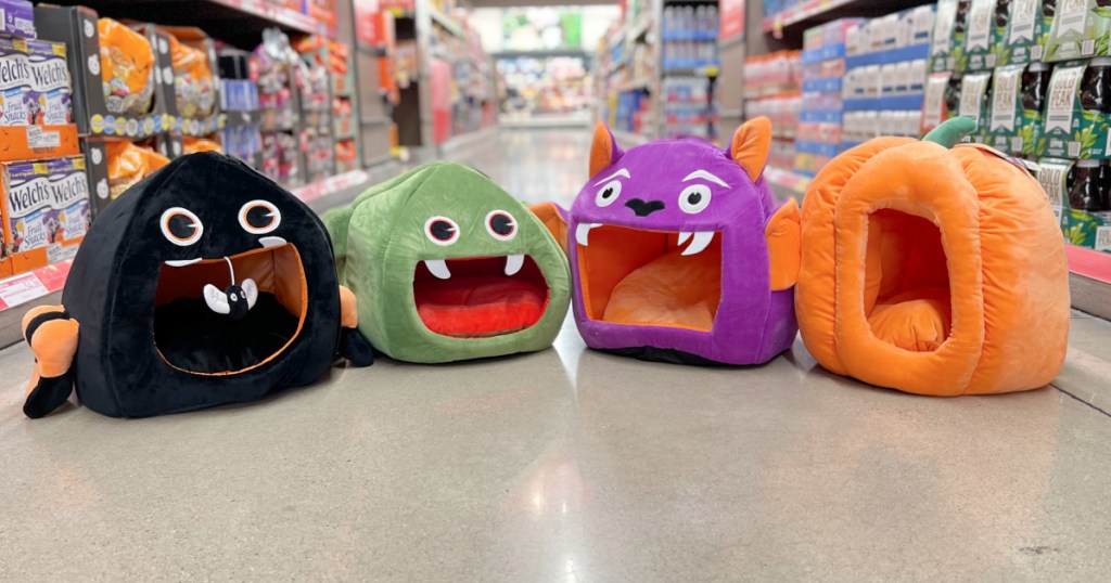 variety of pet beds on display in-store