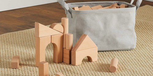 Amazon Basics Wood Building Blocks 70-Count Set w/ Carrying Bag Only $23.99 – Biggest Price Drop!