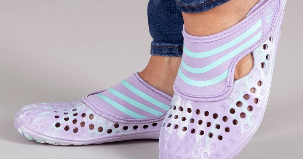 Woman wearing JBU water shoes