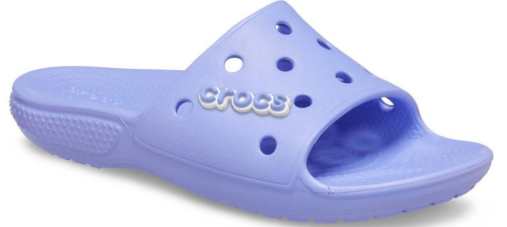 Purple Crocs slide sandal