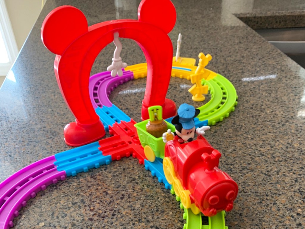 Disney Mickey&rsquo;s Musical Express Train Set on counter