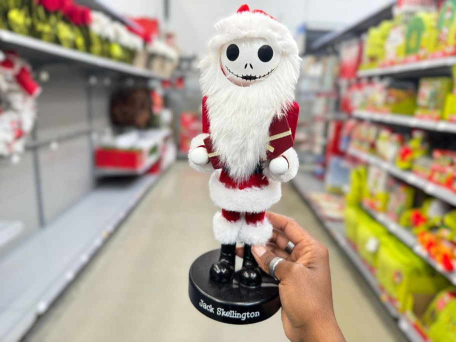 hand holding Disney Nightmare Before Christmas Jack Nutcracker