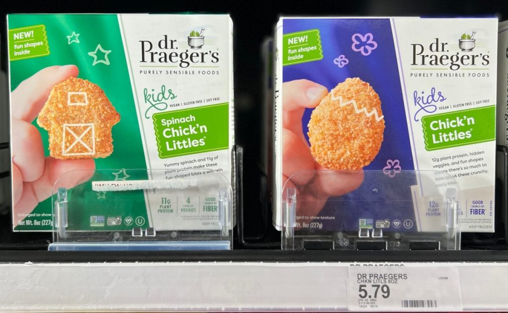 Dr. Praeger's Frozen Chick'n Littles in store freezer