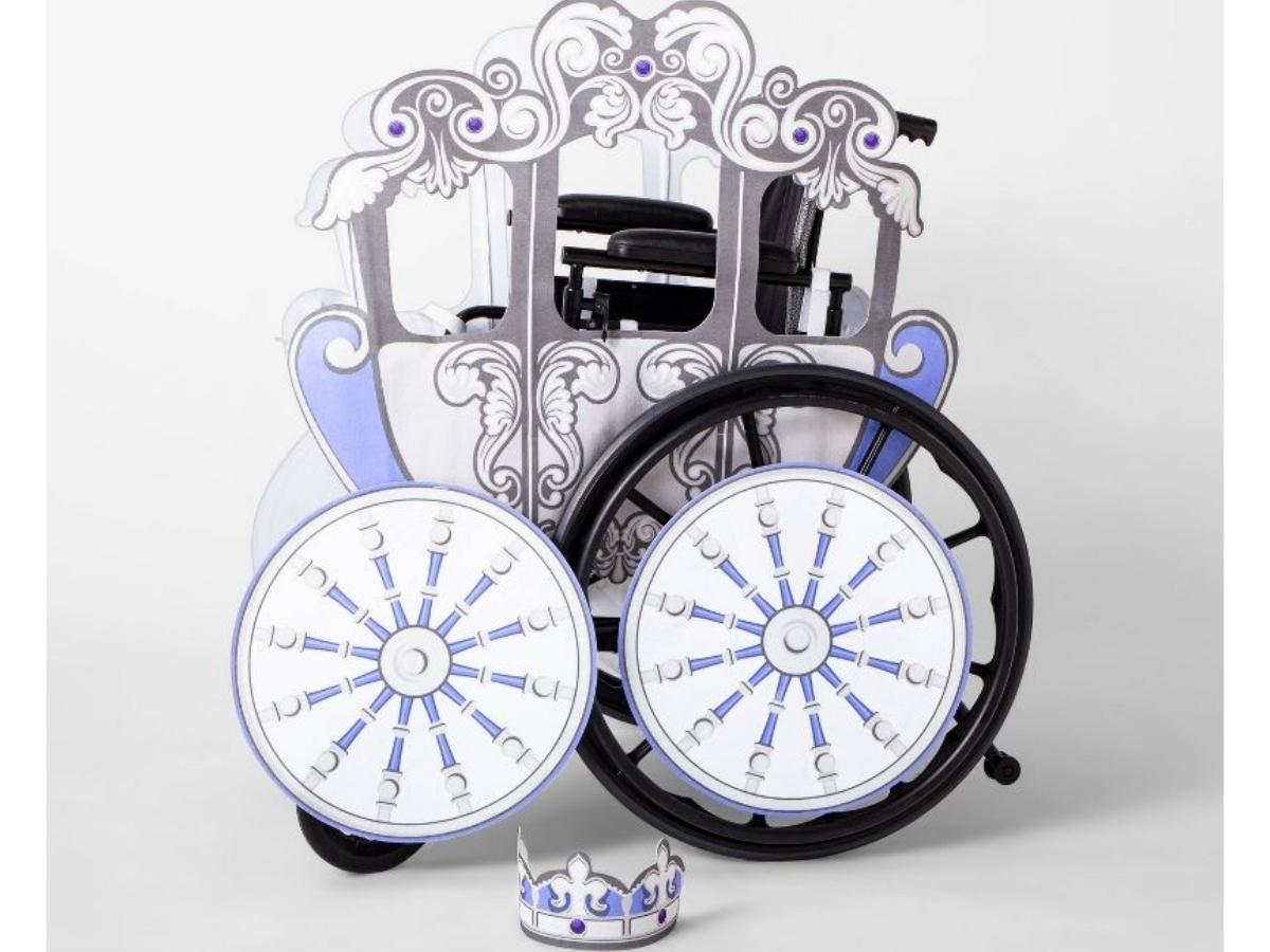 Kids Adaptive Princess Carriage Halloween Costume Wheelchair Cover w/ Headpiece