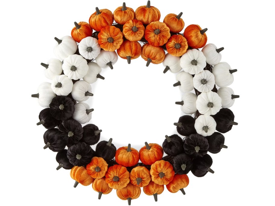 Layerings 18in Multi Pumpkin Halloween Wreath