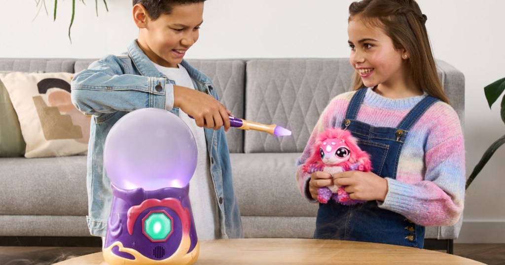 kids playing with Magic Mixies toy