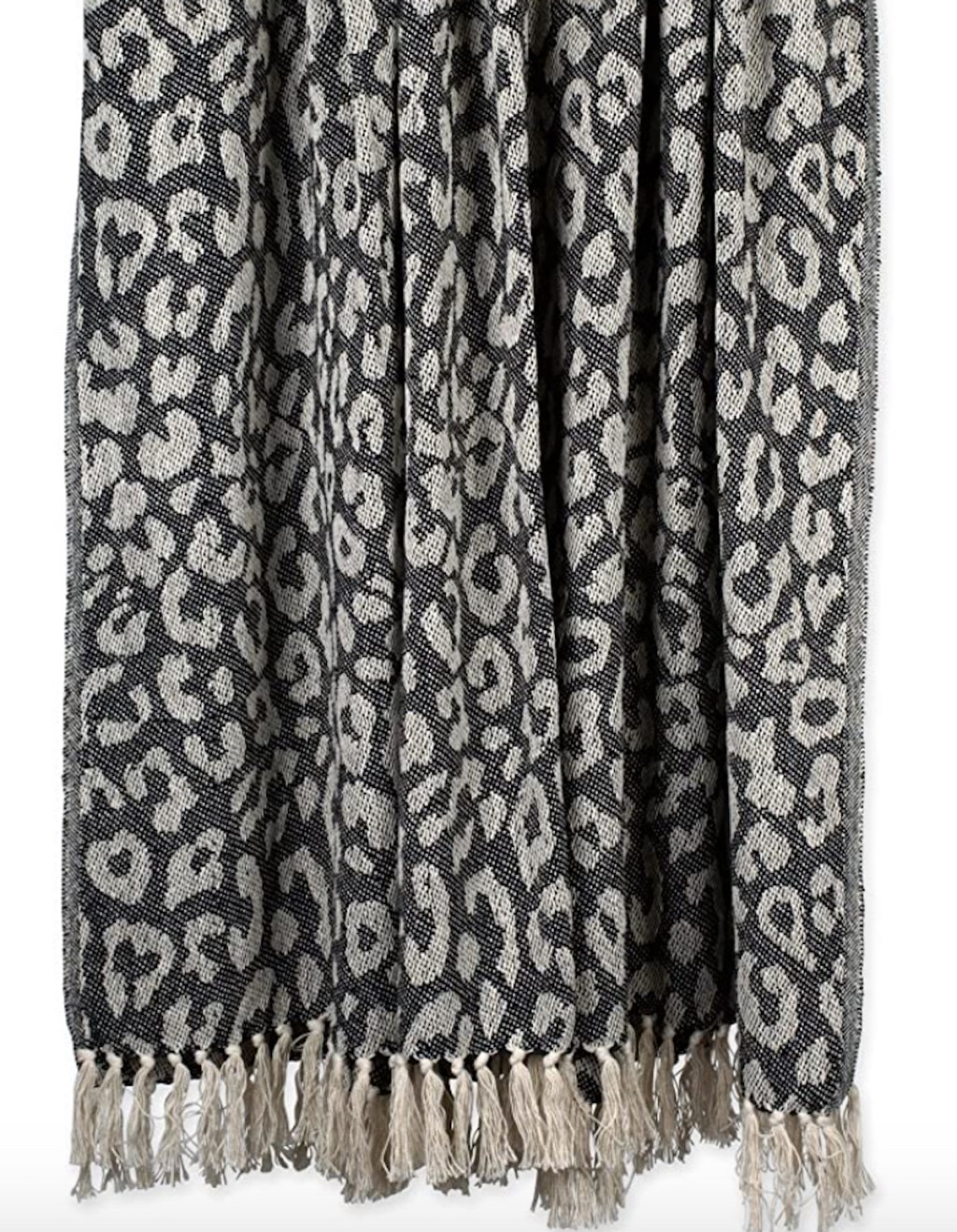 stock photo of dark leopard throw blanket