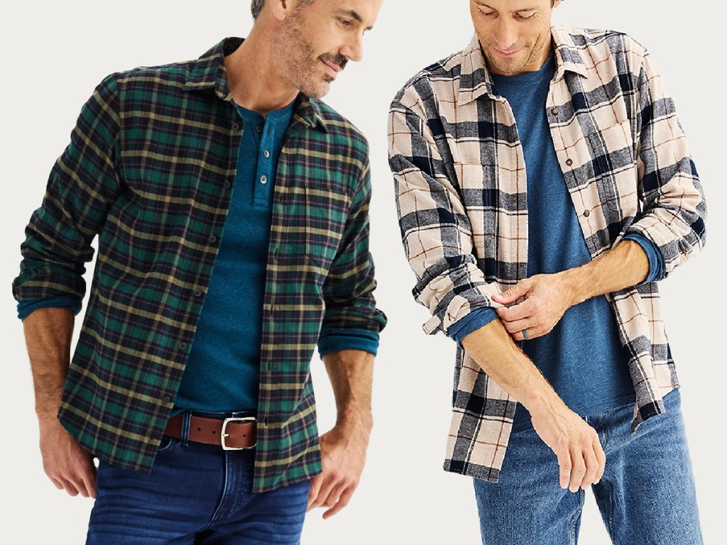 men wearing flannel shirts