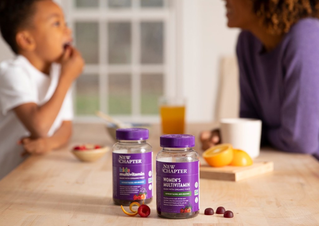 family taking vitamins