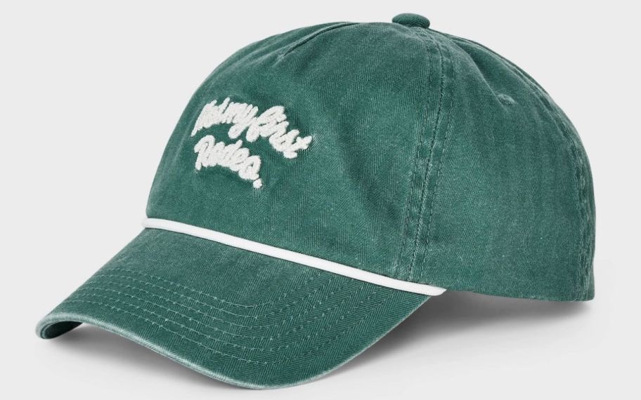 a mens green baseball cap