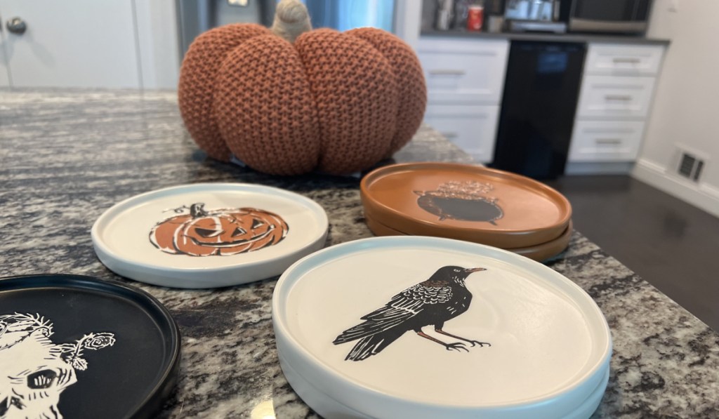 variety of halloween plates