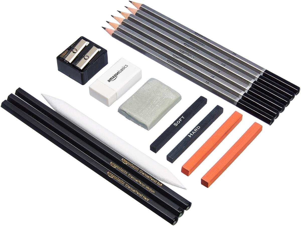 Amazon Basics Sketching and Drawing 17-Piece Pencil Kit