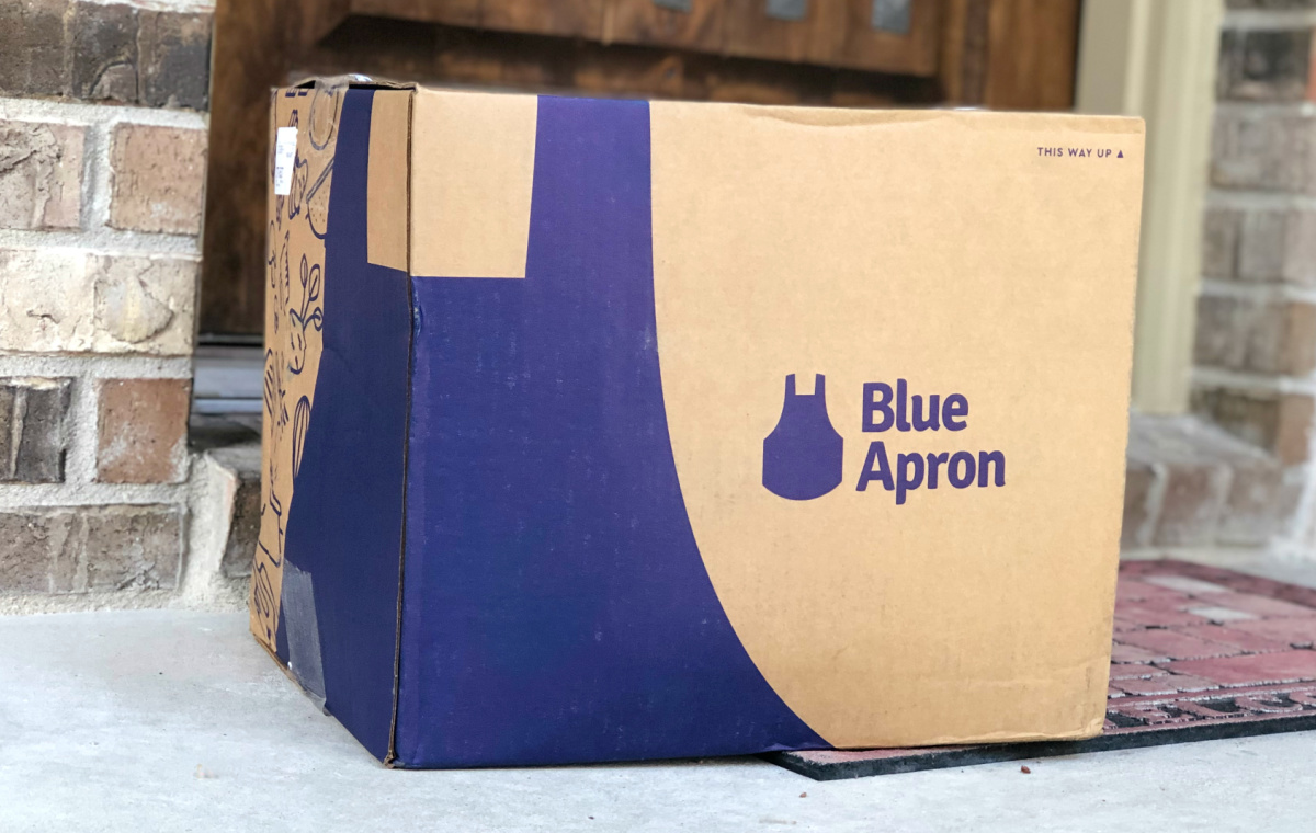 Blue Apron Meals Delivered to a front door