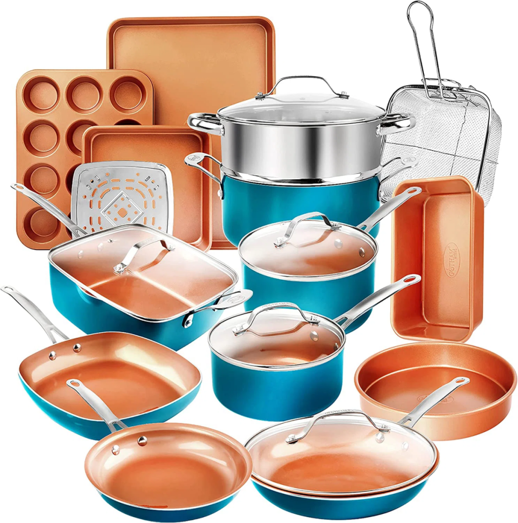 A 20-piece copper non-stick cookware set that's available during the Wayfair Way Day event
