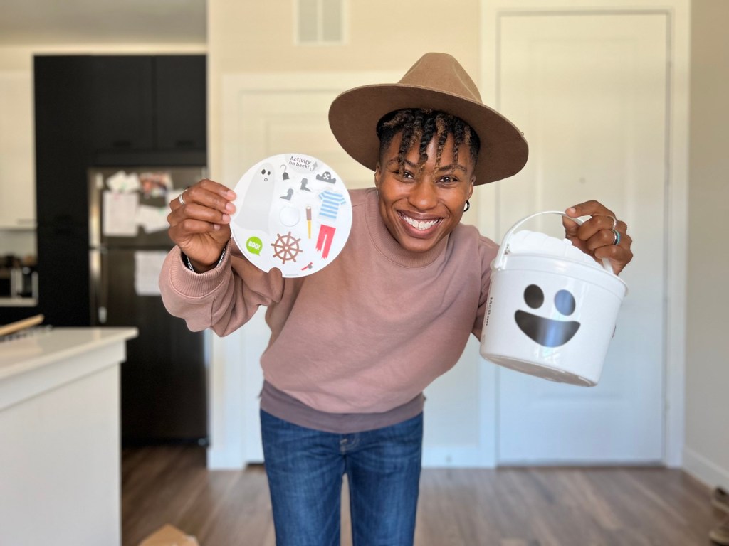 Halloween Pail in woman's hand
