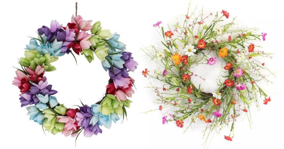 Kohl's Spring Floral Wreaths tulips & wild flowers