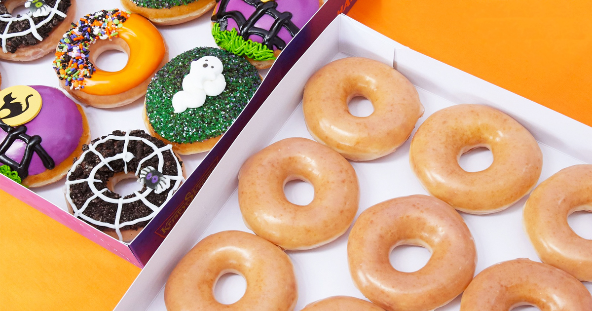 krispy kreme halloween and glazed doughnuts