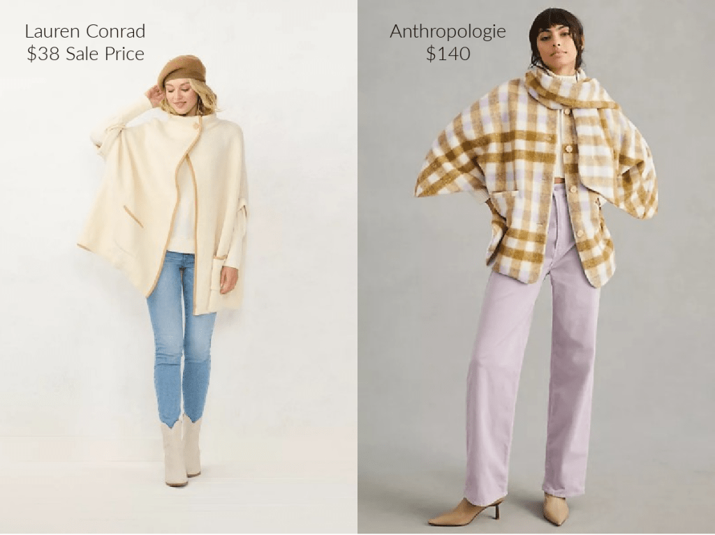 Anthropologie Lookalike - Lauren Conrad Cape From Kohls