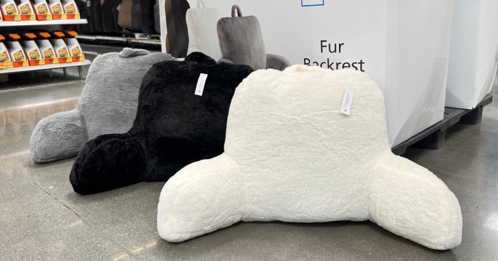 Mainstays Faux Fur Plush Backrest Pillow