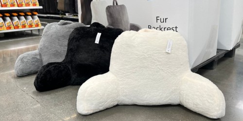 These Faux Fur Backrest Pillows are ONLY $12.97 on Walmart.com | Great for College Dorms!