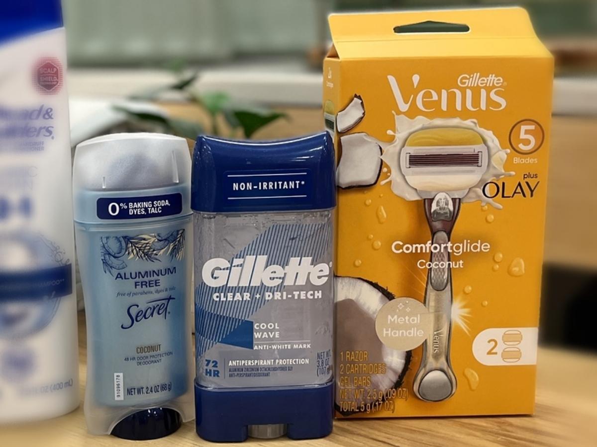 secret, gillette, and venus p&g products