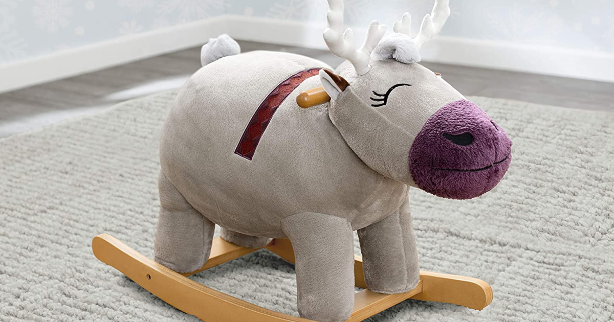 Sven Rocking Reindeer on a carpet in the corner of a room