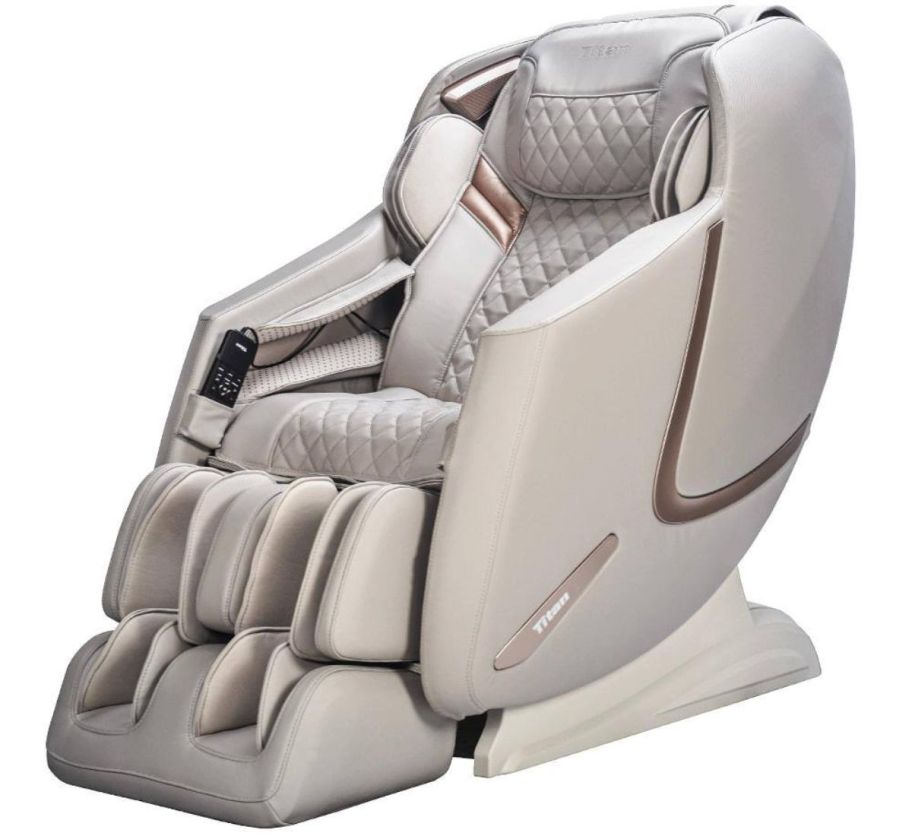 a cream colored full body massage chair