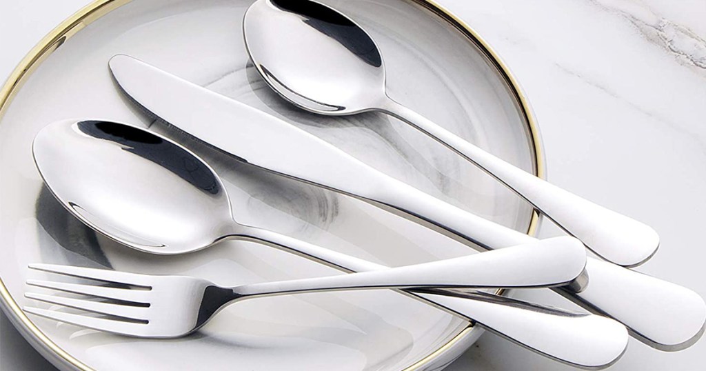 wildone flatware set on plate