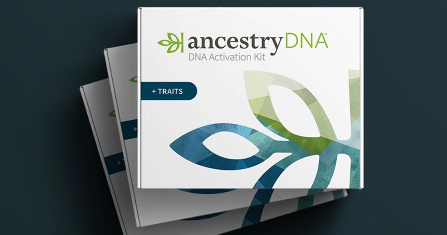 three ancestry dna kits stacked 