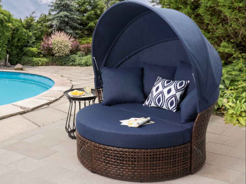 blue outdoor daybed