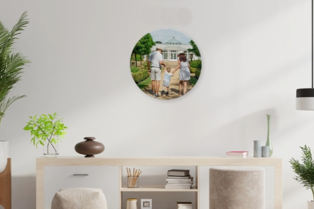 circle canvas on wall