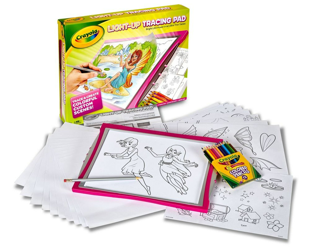 stock image of a crayola light up tracing pad and contents
