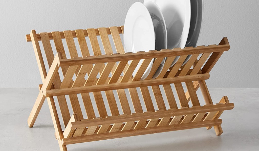dishes on rack