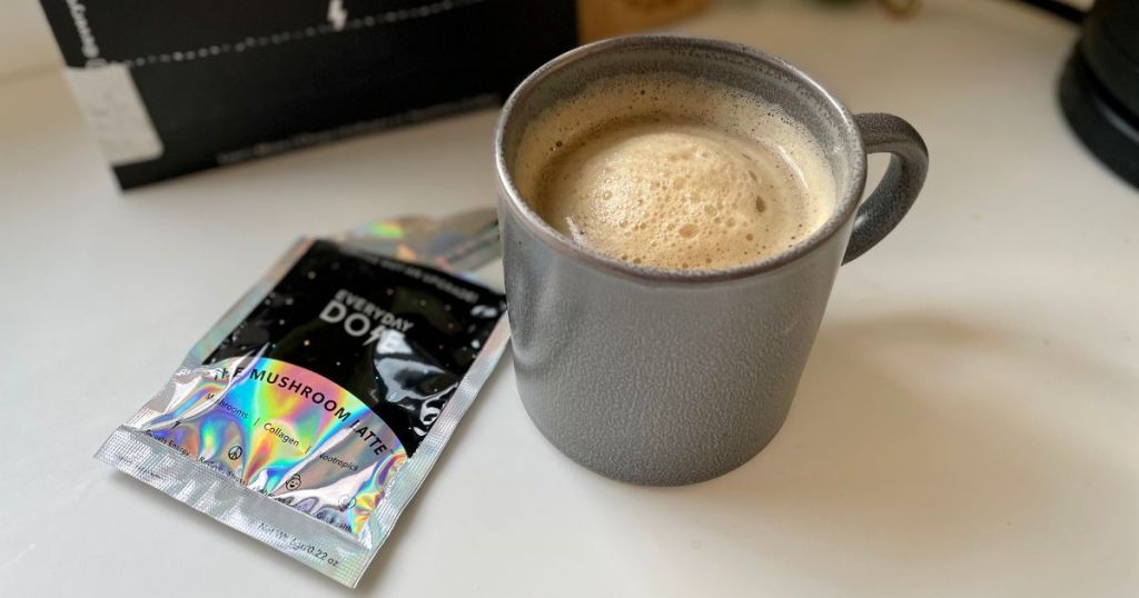 Everyday Dose packet and coffee mug