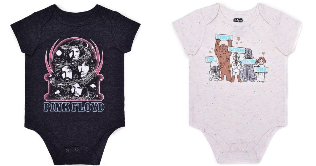 pink floyd and star wars baby bodysuits
