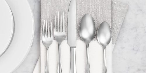 Amazon Basics 20-Piece Stainless Steel Flatware Set Only $10 (Regularly $20)