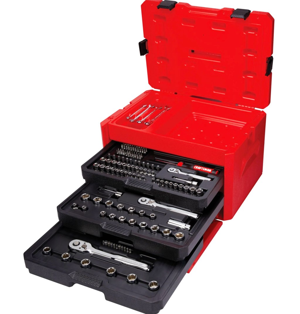 craftsman tool set in a red and black case