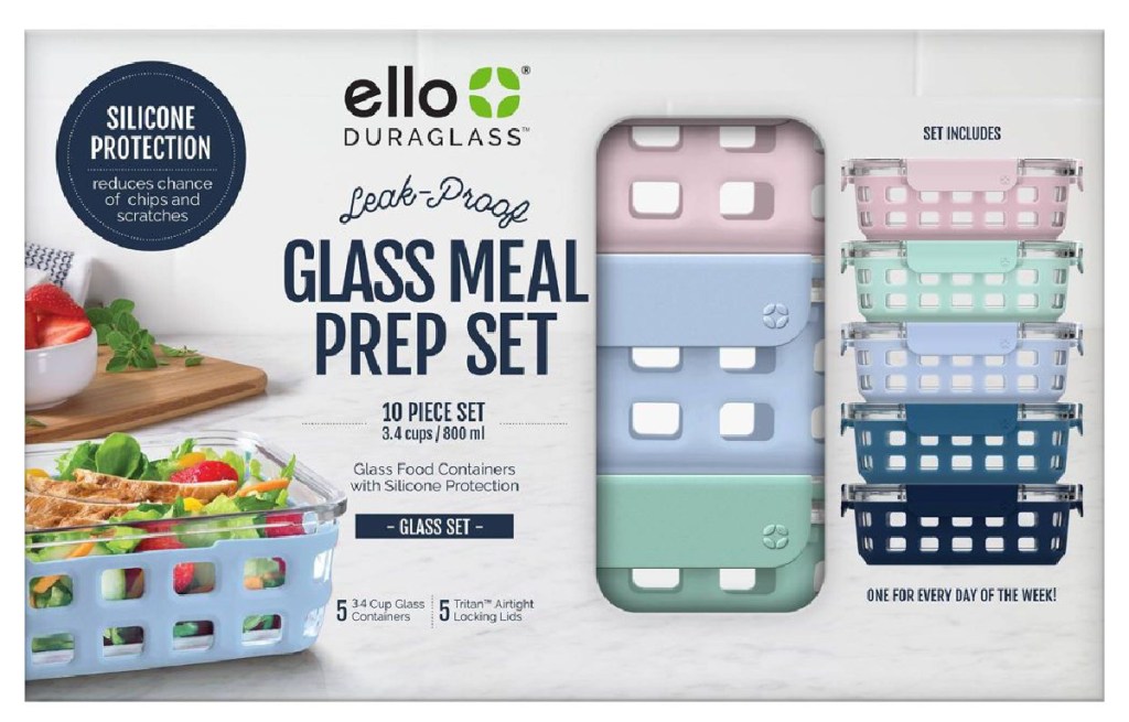 Ello 10pc Meal Prep Food Storage Container Set Pastels