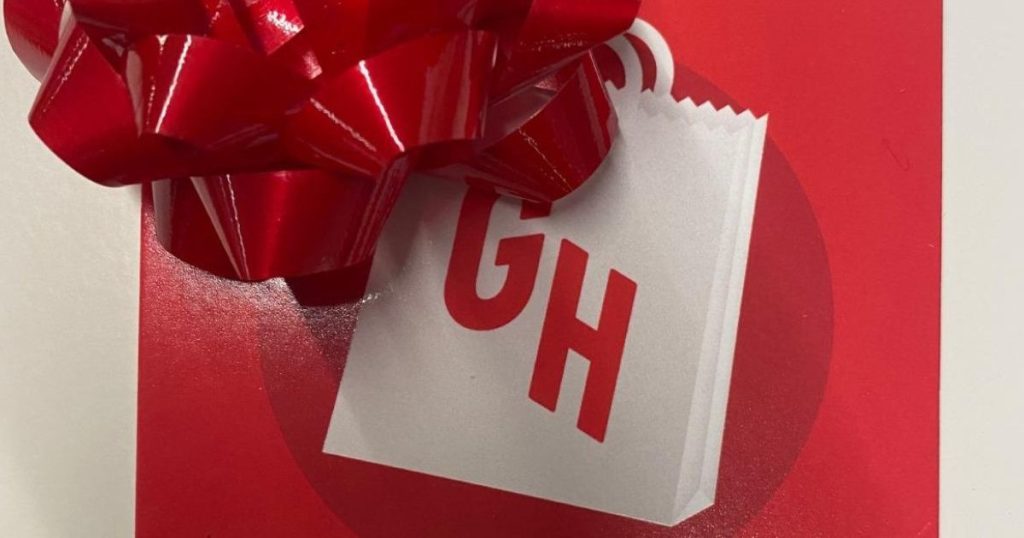 Grubhub Gift Card with bow