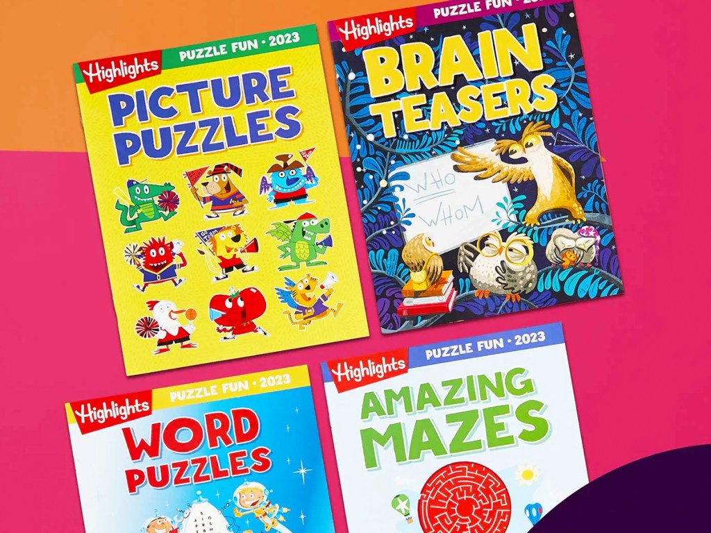 set of 4 highlights puzzle books