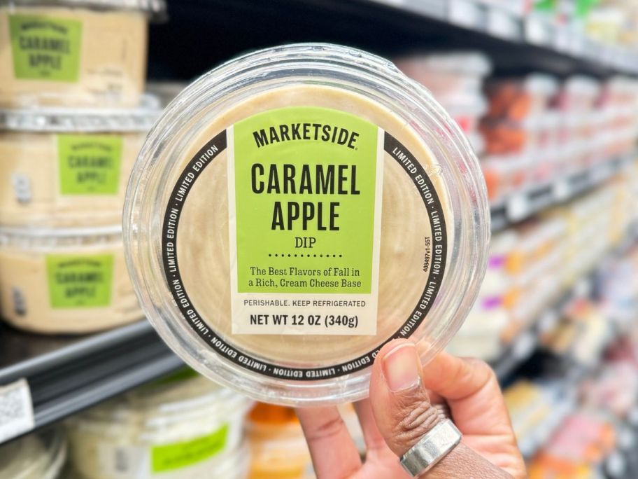 Marketside Caramel Apple Dip 12oz in hand in store