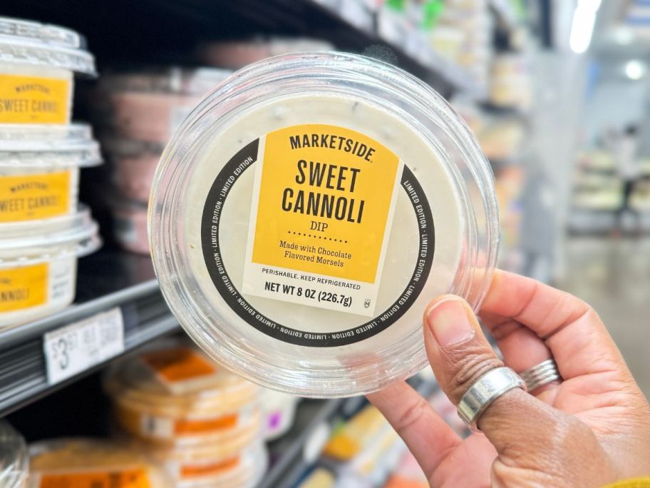 Marketside Sweet Cannoli Dip 8oz in hand in store