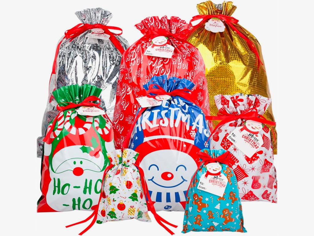 POPGIFTU Christmas Drawstring 40-Piece Gift Bag Set