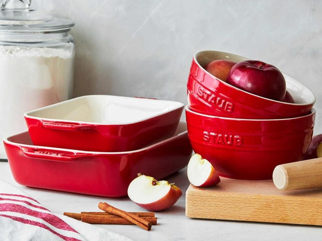 STAUB Ceramic 4-Piece Baking Dish and Bowl Set