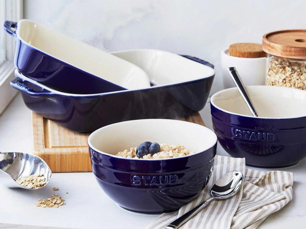 STAUB Ceramic 4-Piece Baking Dish and Bowl Set