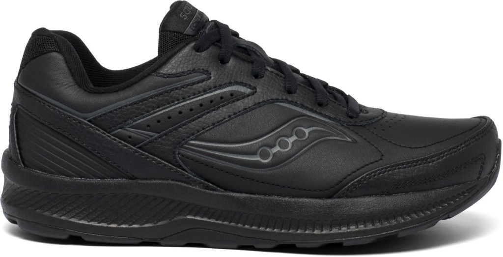 black saucony walking shoe